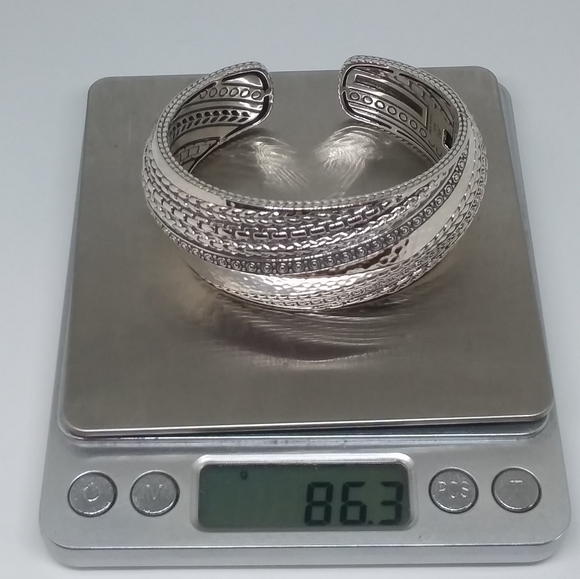 JAI by John Hardy 86.3 gram Solid Sterling Silver Cuff Bracelet - Picture 10 of 12